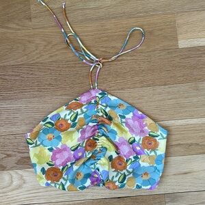 Floral Cropped Halter Top